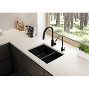KITCHEN MIXER WITH PULL-OUT SHOWER DEANTE TWO FLOWS  BLACK LIMA