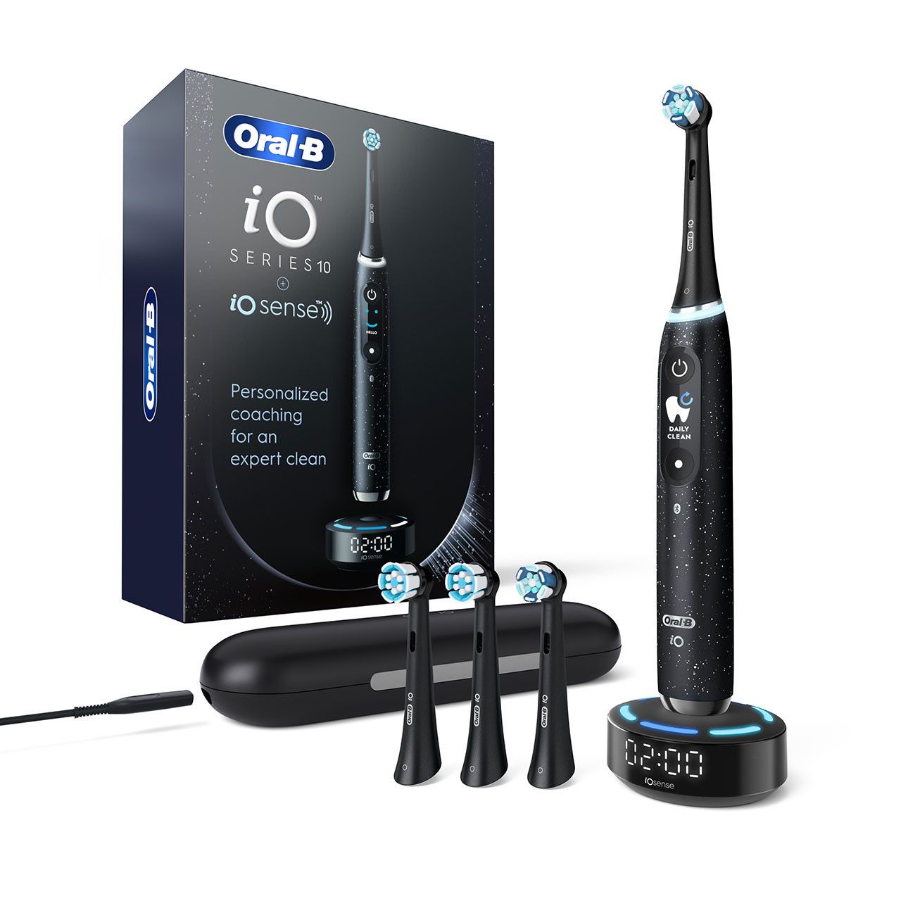 ORAL-B iO Series 10 Cosmic Black Electric toothbrush + iO Sense charger Black