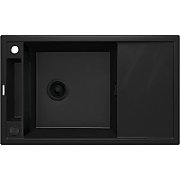 DEANTE BLACK NERO MATT MAGNETIC 1-BOWL GRANITE SINK WITH DRAINER