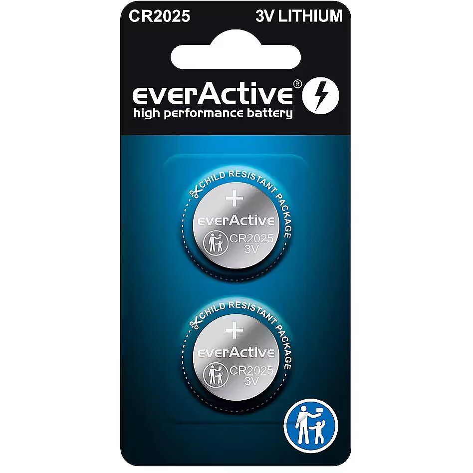 Lithium battery mini everActive CR2025 - blister 2 pcs.
