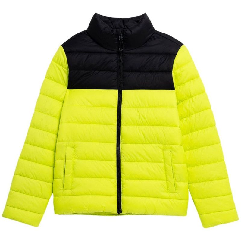 Boys' down jacket 4F juicy green 4FJSS23TDJAM077 45S 122cm