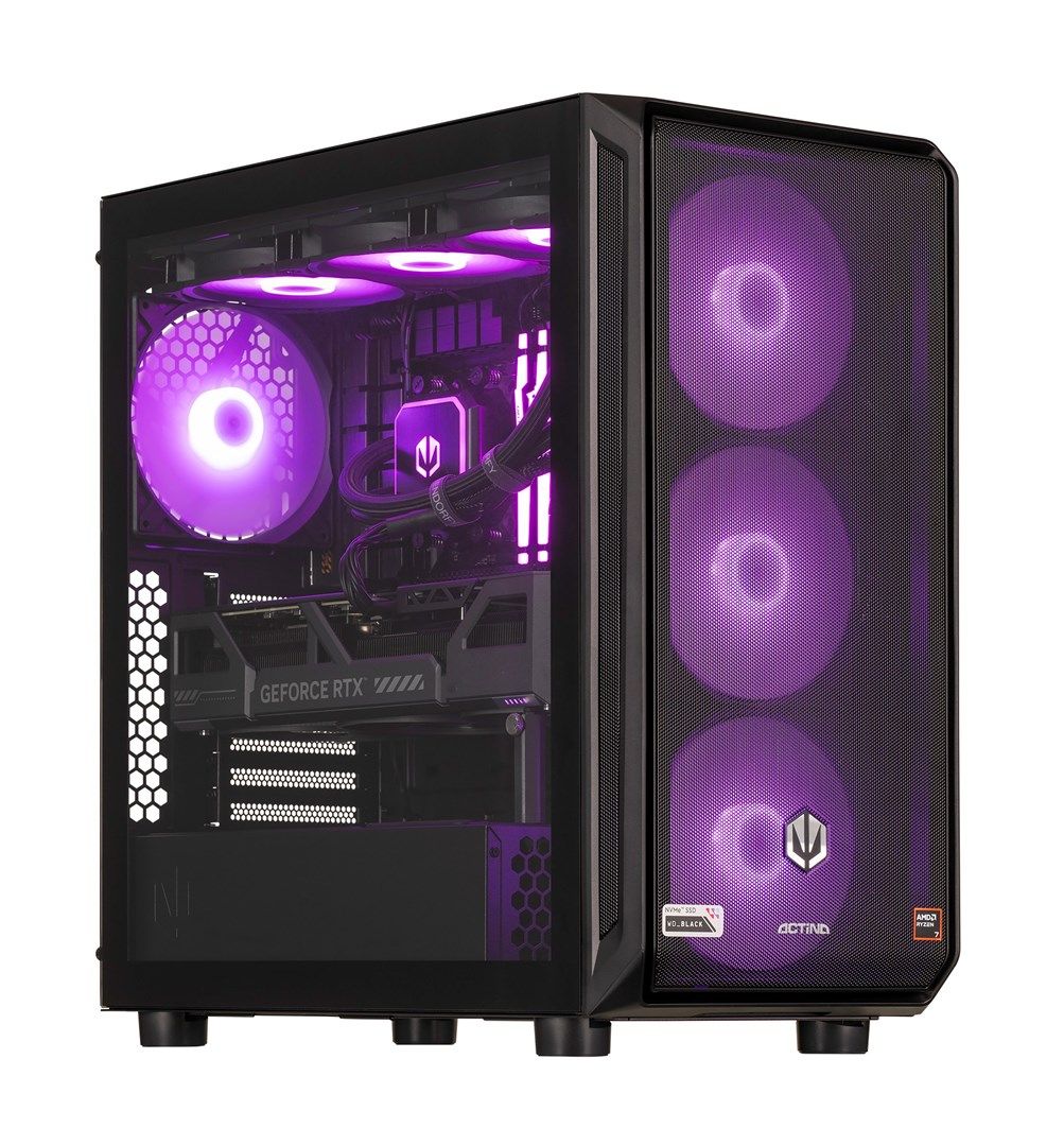 Desktop PC Actina Midi Tower, AMD 9800X3D (8 C / 16 T, 4.7 GHz - 5.2 GHz), 32 GB RAM, 2 TB SSD, NVIDIA GeForce RTX 5090 32 GB, Fara sistem de operare