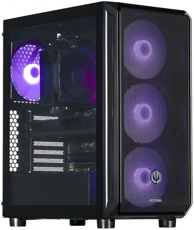Desktop PC Actina Midi Tower, AMD Ryzen 7 7700 (8 C / 16 T, 3.8 GHz - 5.3 GHz), 32 GB RAM, 2 TB SSD, NVIDIA GeForce RTX 5070 12 GB, Fara sistem de operare