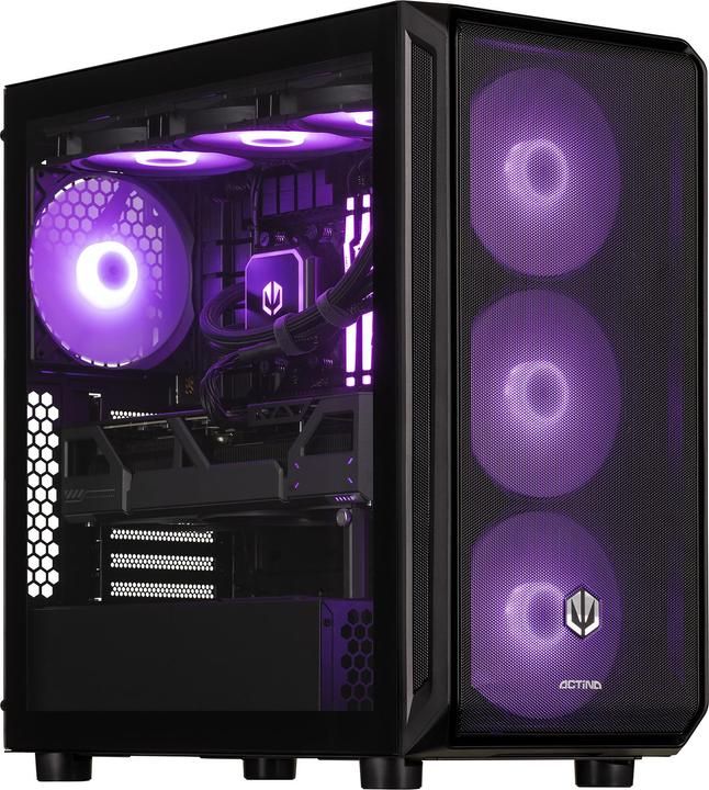 Desktop PC Actina Midi Tower, AMD 9800X3D (8 C / 16 T, 4.7 GHz - 5.2 GHz), 32 GB RAM, 2 TB SSD, NVIDIA GeForce RTX 5070 12 GB, Fara sistem de operare