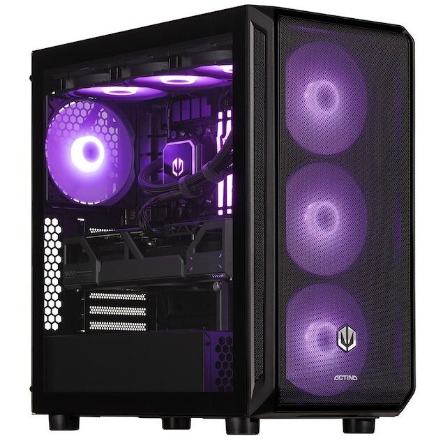 Desktop PC Actina Midi Tower, Intel Core i7-14700KF (20 C / 28 T, 5.6 GHz), 32 GB RAM, 2 TB SSD, NVIDIA GeForce RTX 5070 12 GB, Fara sistem de operare