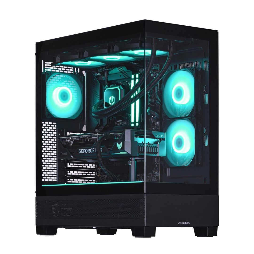 Desktop PC Actina Midi Tower, AMD 9800X3D (8 C / 16 T, 4.7 GHz - 5.2 GHz), 32 GB RAM, 1 TB SSD, NVIDIA GeForce RTX 5070 12 GB, Fara sistem de operare
