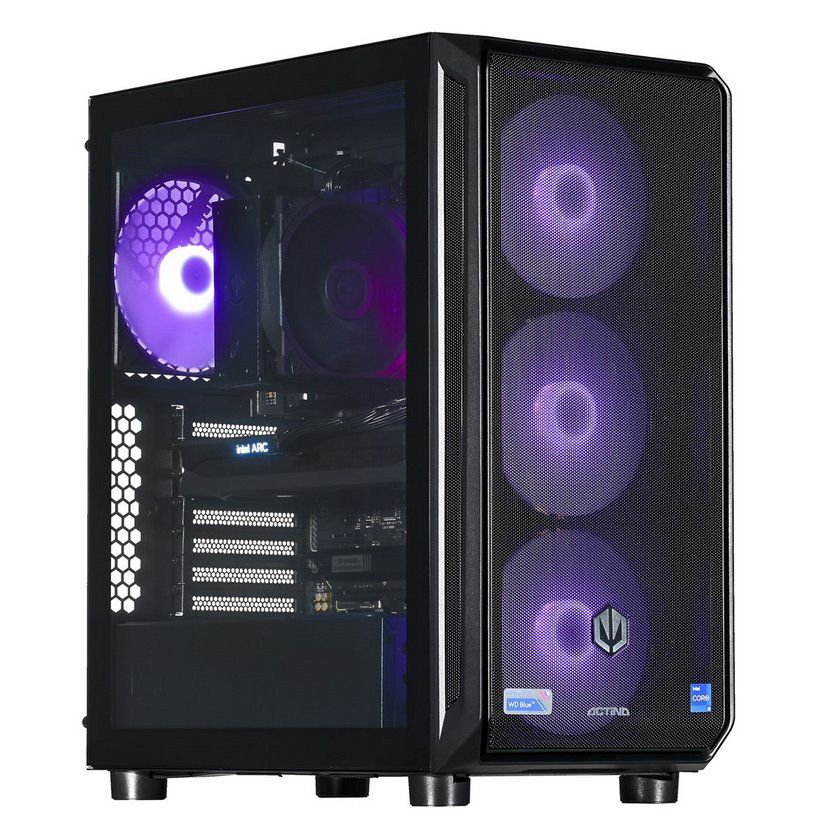Desktop PC Actina Midi Tower, AMD 8400F (6 C / 12 T, 4.2 GHz - 4.7 GHz), 32 GB RAM, 1 TB SSD, Intel B580 12 GB, Fara sistem de operare