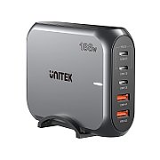 GaN network charger - Unitek P1234AGY01-EU | 188W 3x USB-C 2x USB-A