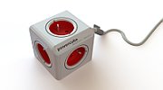 Allocacoc 2304/FREXPC power extension 3 m 5 AC outlet(s) Indoor Red  White