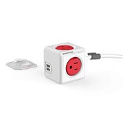 Allocacoc PowerCube power extension 1.5 m 5 AC outlet(s) Indoor Red  White