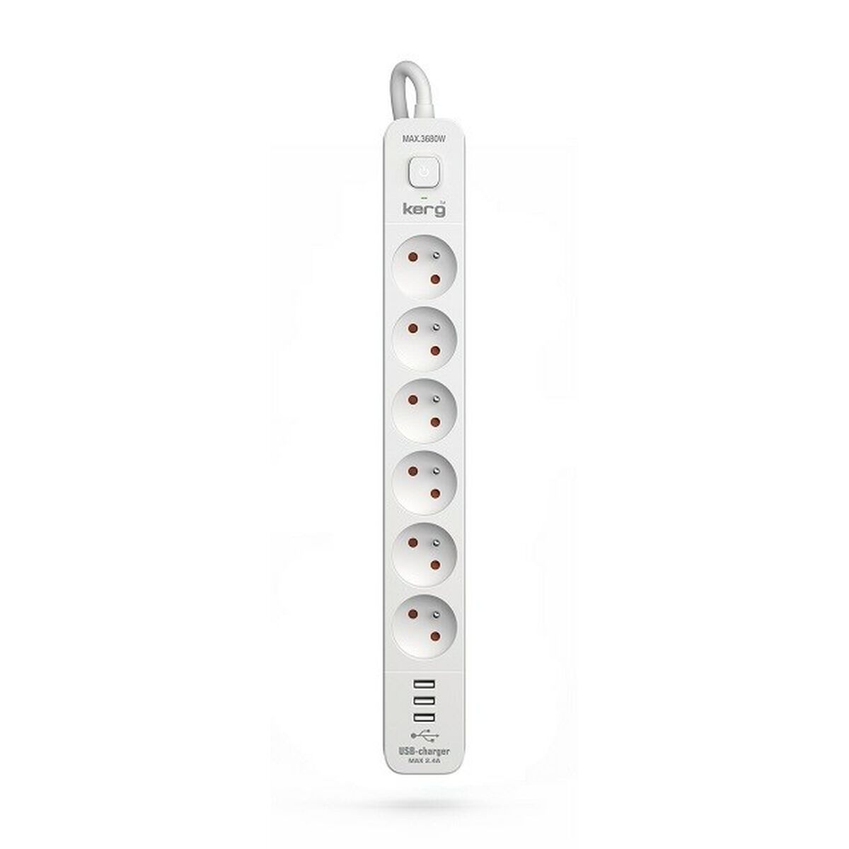 KERG power strip with circuit breaker-6 sockets 3USB 16A 1.5m