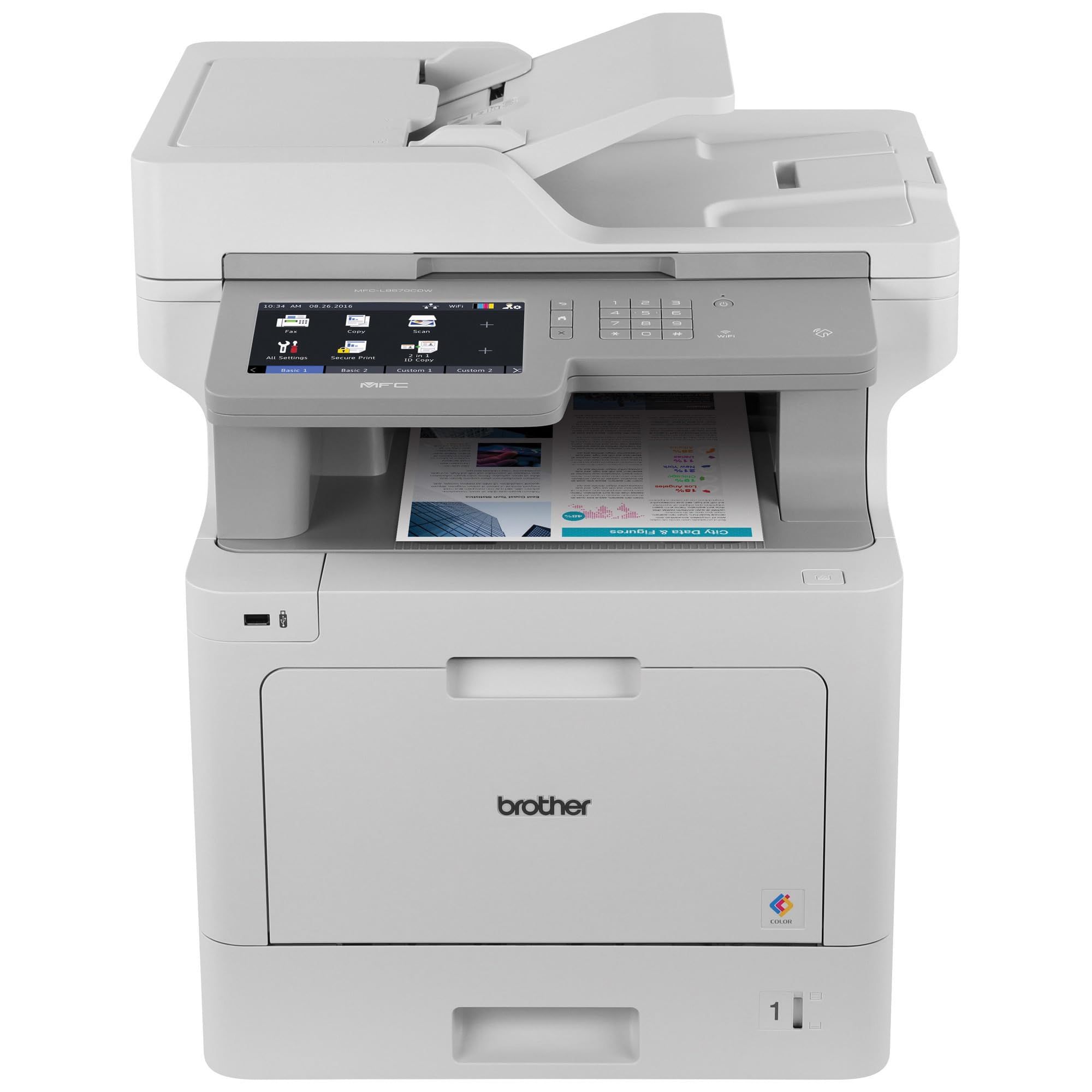 Imprimanta multifunctionala laser color Brother MFC-L9570CDW, A4, duplex, ADF, USB 2.0, Wi-Fi, NFC, 31 ppm negru, 31 ppm color