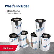 Thermal transfer ribbons, Inkanto, Wax/Resin, APX FH+, 110 mm, 74 m, Out, Black