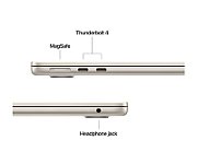 Laptop Apple MacBook Air MW103RO/A, 13.6 inch 2560 x 1664, Apple M4 10-Core (10 C / 10 T), 16 GB RAM, 512 GB SSD, Apple 10-core GPU, Mac OS, Starlight