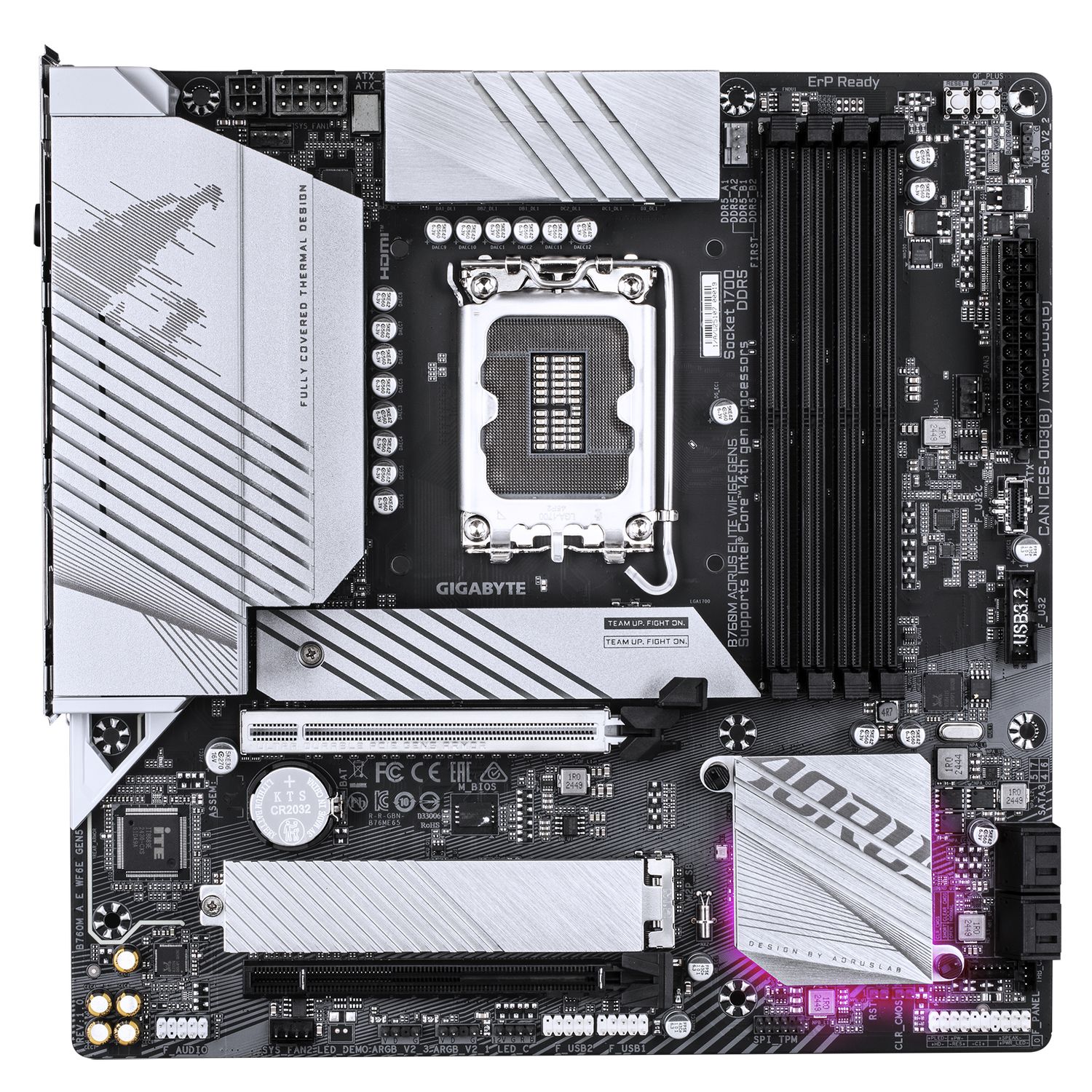 Placa de Baza GIGABYTE B760M AORUS ELITE WIFI6E GEN5 LGA1700, 4x DDR5, 1x HDMI 1x DP, 1x PCIE 5.0 x16 1x PCIE 4.0 x16, 2x M.2, 4x SATA 6GB/s, mATX