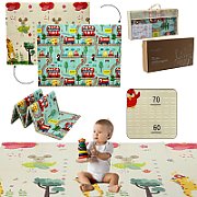 Extralink | Double-sided educational stimulating mat | 150x200x1 cm Foldable Plane Cars + Bag