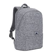 RIVACASE Anvik 15.6  laptop backpack  15L  gray  waterproof fabric  pockets for 10.5  tablet  smartphone  documents  accessories  bottle
