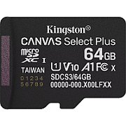 Kingston Technology 64GB micSDXC Canvas Select Plus Gen3 100R A1 Single Pack w/o ADP