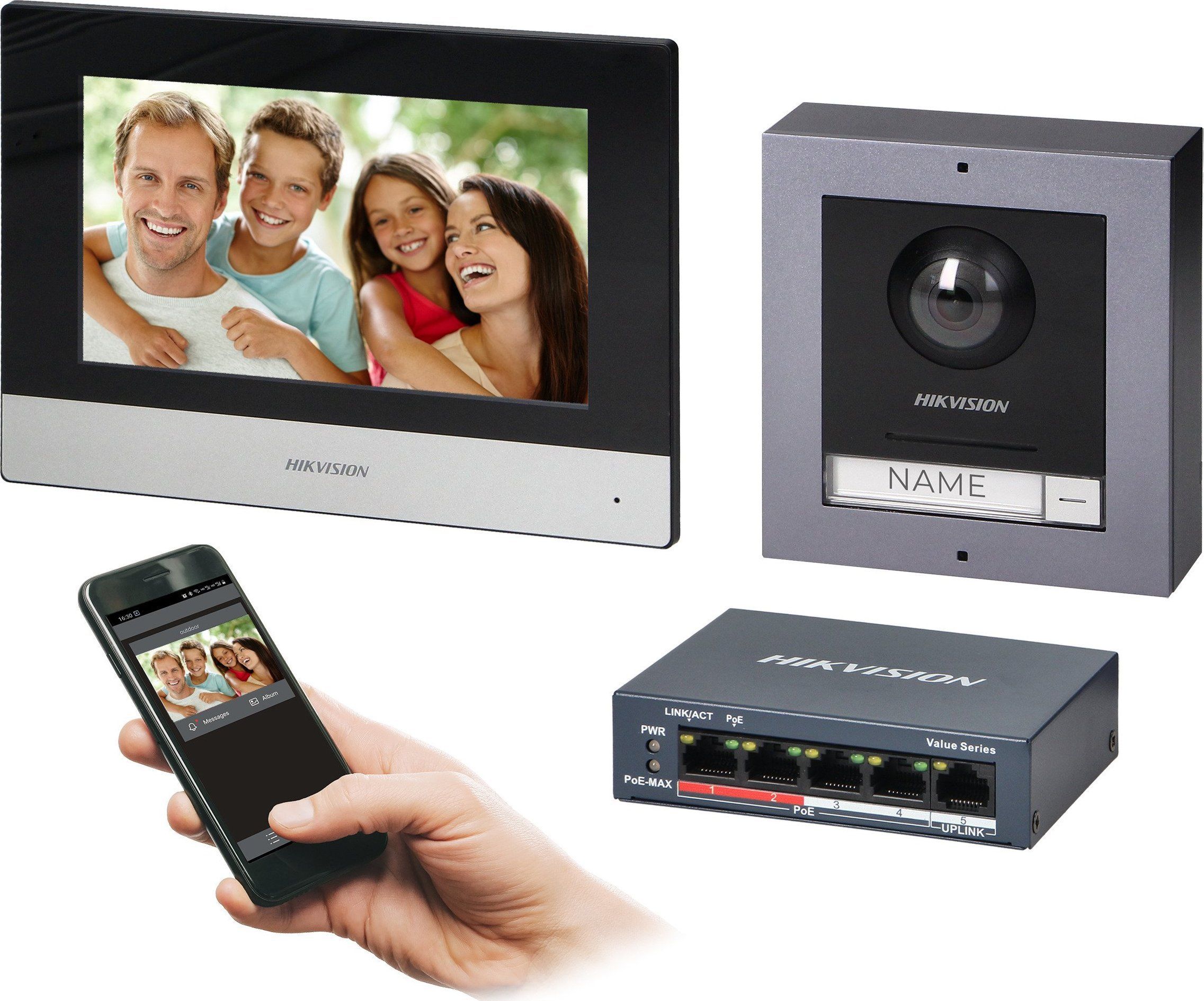 Video Intercom Hikvision DS-KIS704EY-AFW2/Aluminium