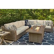 Corner garden lounge set or 2 sofas + table NUVIO grey