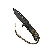 Mil-Tec Paracord folding knife with flintlock - Camo