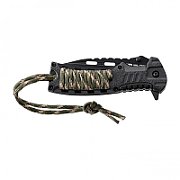 Mil-Tec Paracord folding knife with flintlock - Camo