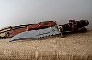 Cinema Classic Rambo I Large knife with leather scabbard CC-H1 360 mm Black