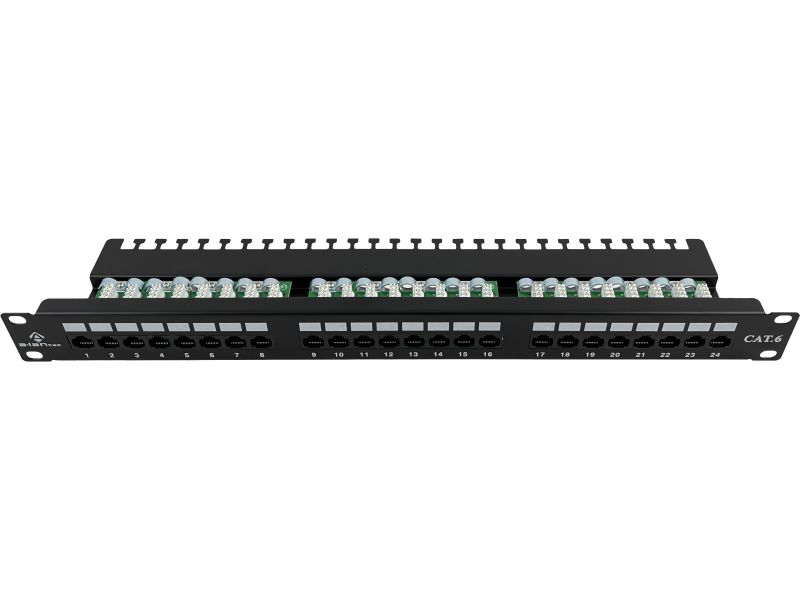 Alantec PK001 UTP cat.6 patch panel  24 LSA ports with 1U 19  shelf