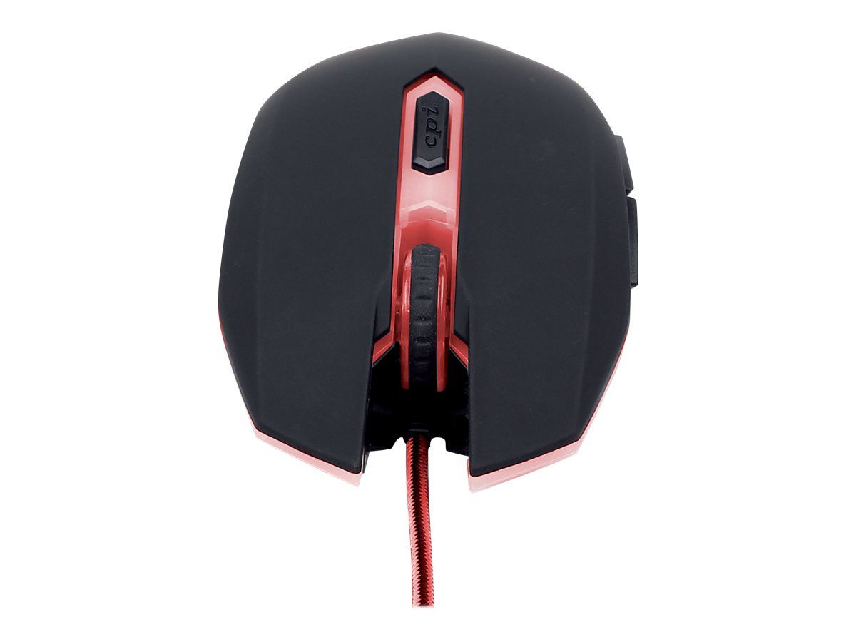 MOUSE GEMBIRD, gaming, cu fir, USB, optic, 2400 dpi, butoane/scroll 6/1, iluminare, negru / rosu,  MUSG-001-R  (include TV 0.15 lei)