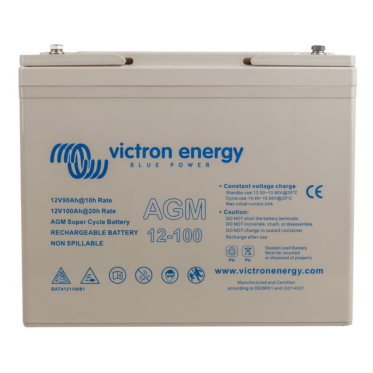 Battery VICTRON ENERGY AGM Super Cycle 12V/100Ah M6 (BAT412110081)