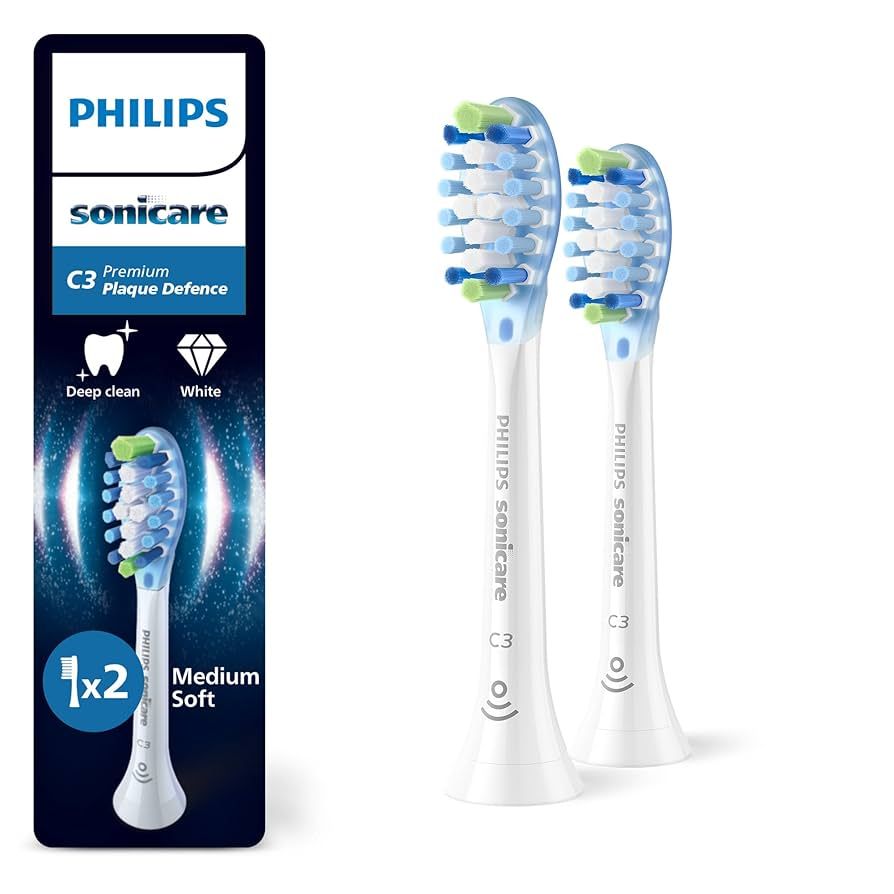 Rezerve PHILIPS Sonicare Plaque Defence HX9042/87, Pachet de 2 capete de periere, Standard, Click-on, Sincronizarea modurilor BrushSync, Alb, L x A x I (mm) 60x25.7x230.5