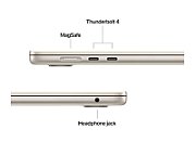 Laptop Apple MacBook Air MW0W3RO/A, 15.3 inch 2880 x 1864, Apple M4 10-Core (10 C / 10 T), 16 GB RAM, 256 GB SSD, Apple 10-Core GPU, Mac OS, Starlight