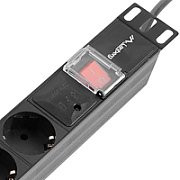 LANBERG Power Distrubution Unit PDU 19 inch 1U 16a 5x Schuko Outlets 2m Black