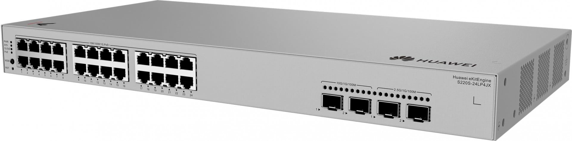 HUAWEI eKit S220S Series S220S-24LP4JX Gestionate L2 Gigabit Ethernet (10/100/1000) Power over Ethernet (PoE) Suport 1U Gri