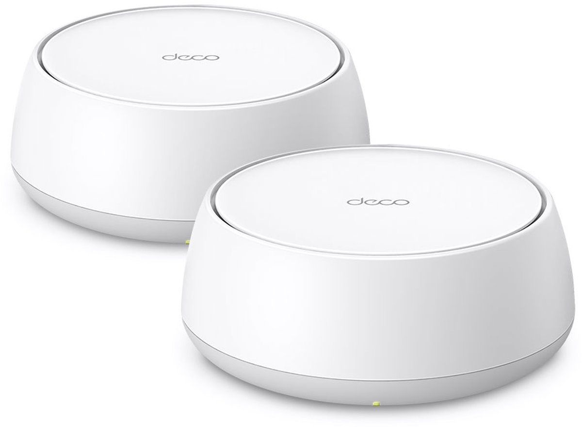 TP-LINK BE3600 Whole Home Mesh Wi-Fi 7 System SPEED: 688 Mbps at 2.4 GHz + 2882 Mbps at 5 GHz SPEC: Internal Antennas, 2 × 1 Gigabit Ports (WAN/LAN auto-sensing), 160MHz for 5 GHz, 4-Stream FEATURE: Deco App, Router/AP Mode, IPv6, IPTV, HomeShield (Parental Controls, Antivirus, QoS, Reports), AI Mesh