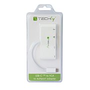 Techly IADAP USB31-DOCK2 stații de andocare și replicatoare de porturi pentru calculatoare portabile USB C Alb