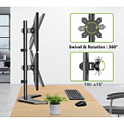 Techly ICA-LCD 2520V sistem montare monitor/stand 68,6 cm (27 ) Birou Negru
