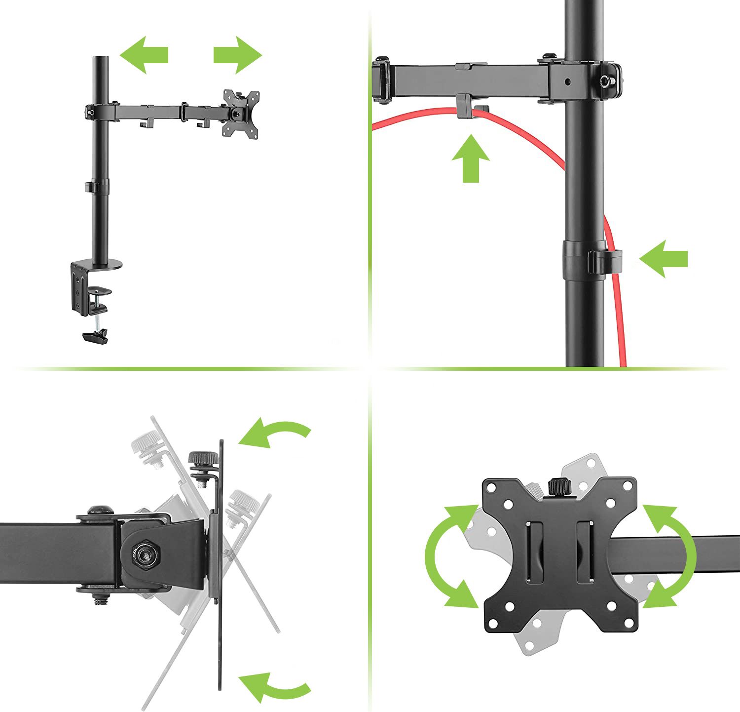 Techly ICA-LCD 503BK2 sistem montare monitor/stand 68,6 cm (27 ) Birou Negru