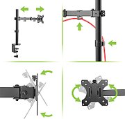 Techly ICA-LCD 503BK2 sistem montare monitor/stand 68,6 cm (27 ) Birou Negru