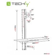 Techly ICA-PLW 01 sistem montare monitor/stand 68,6 cm (27 ) De perete Argint