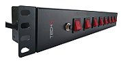 Techly I-CASE STRIP-815I unități de distribuție a energiei electrice (PDU) 8 ieșire(i) AC 1.5U Negru