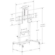 Techly ICA-TR230 cărucioare și standuri pentru multimedia Negru Ecran plat Raft pe roți multimedia
