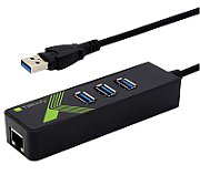 Techly IDATA USB-ETGIGA-3U2 stații de andocare și replicatoare de porturi pentru calculatoare portabile USB 3.2 Gen 1 (3.1 Gen 1) Type-A Negru