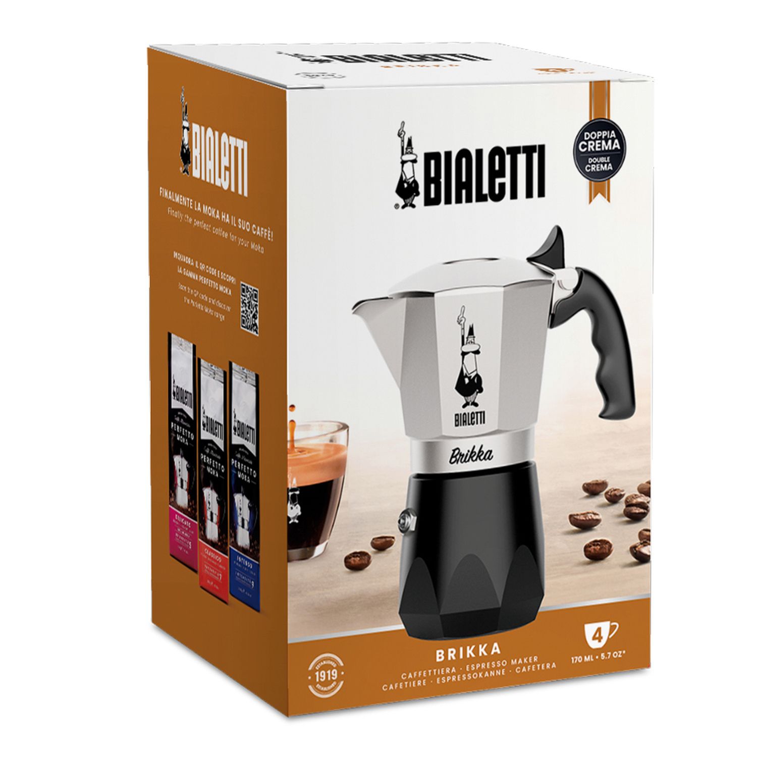 Bialetti Brikka Moka pot 0.17 L Black  Stainless steel