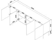 Cama Chest of drawers ISLA 200x40x75 matte black