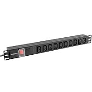 Lanberg Power Distribution Unit (PDU) 19  1U 10A 2m 5x Schuko Outlets Black C14