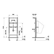 Concealed frame for urinal