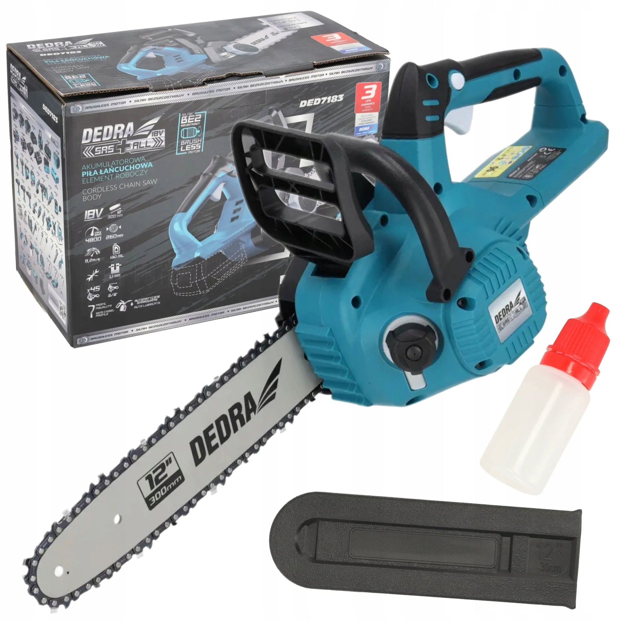 Cordless chainsaw 12' 18V 0*AH SAS+