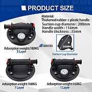 Suction cup for glass with pump and gauge - 200mm