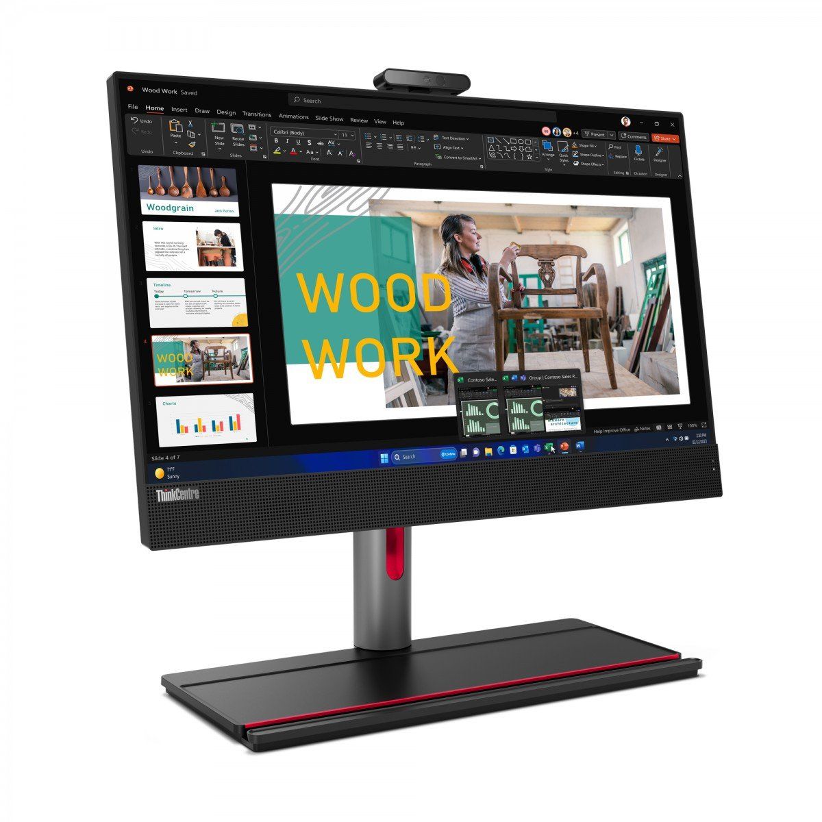 All-In-One Lenovo ThinkCentre M90a Gen 5 12SH000PPB, 23.8 inch 1920 x 1080 Touchscreen, Intel Core I7 - 14700 (20 C / 28 T, 1.3 GHz - 5.4 GHz, 33 MB cache), 16 GB RAM, 1 TB SSD, Intel UHD Graphics, Windows 11 Pro